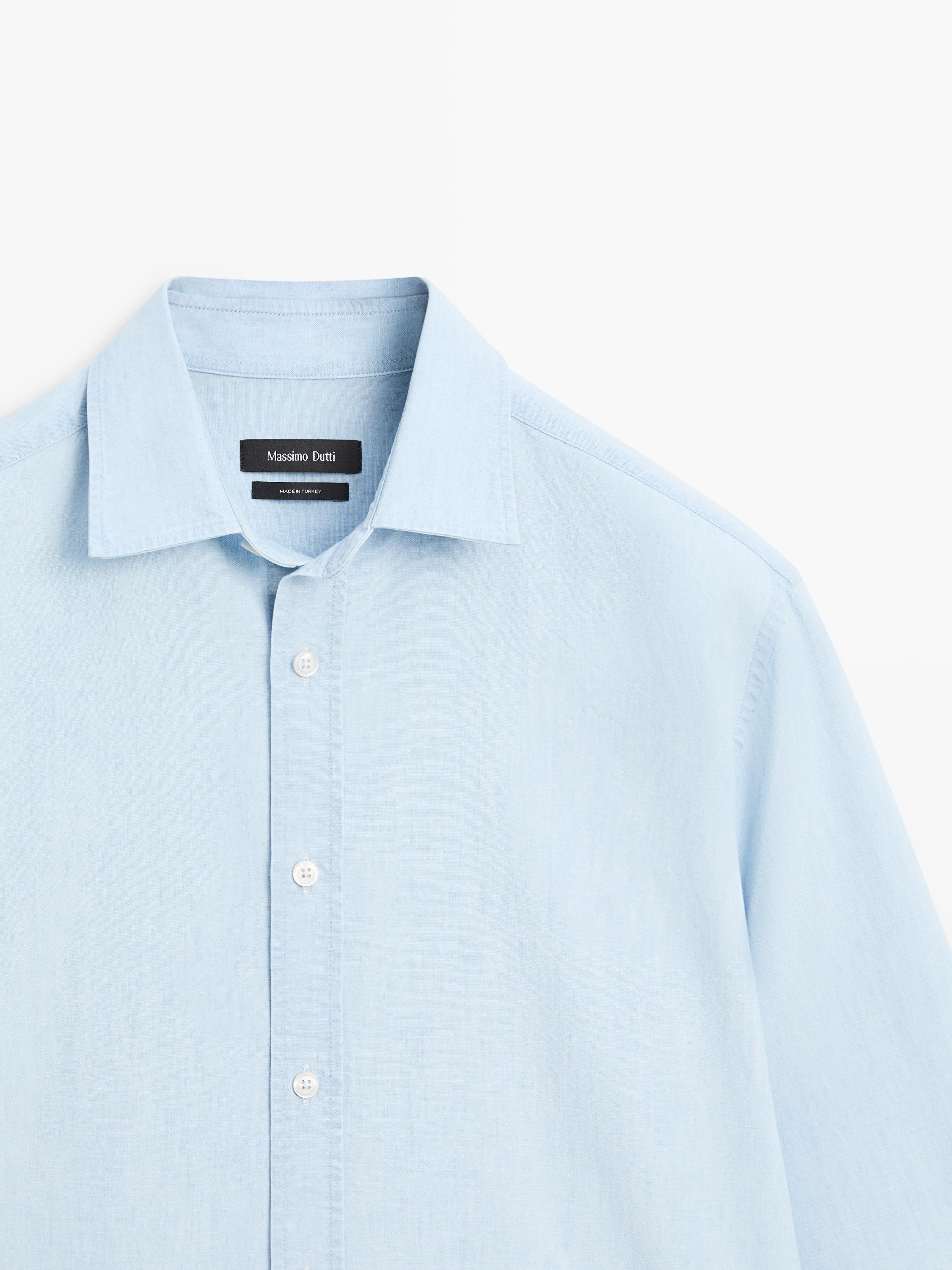 100% cotton regular fit denim shirt